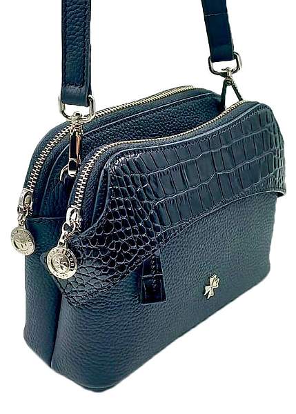 Сумка женская NARVIN 9814-Polo D.Blue / Croco Vasheron, Артикул: 9814-Polo D.Blue / Croco фото №1