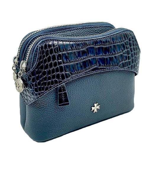 Сумка женская NARVIN 9814-Polo D.Blue / Croco Vasheron, Артикул: 9814-Polo D.Blue / Croco фото №1