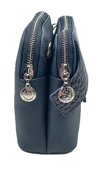 Сумка женская NARVIN 9814-Polo D.Blue / Croco Vasheron, Артикул: 9814-Polo D.Blue / Croco фото №1