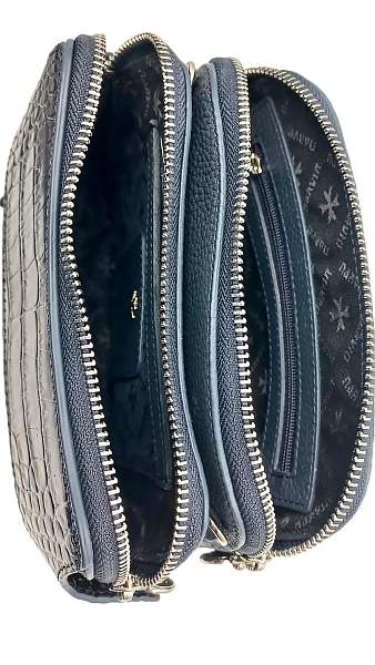 Сумка женская NARVIN 9814-Polo D.Blue / Croco Vasheron, Артикул: 9814-Polo D.Blue / Croco фото №1