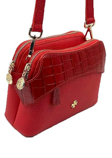 Сумка женская NARVIN 9814-Polo Red / Croco Vasheron, Артикул: 9814-Polo Red / Croco фото №1