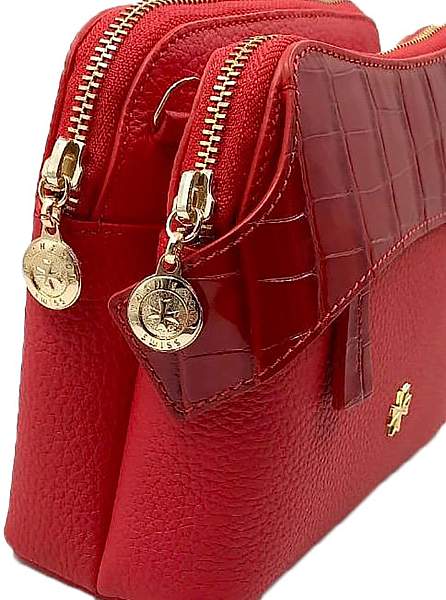 Сумка женская NARVIN 9814-Polo Red / Croco Vasheron, Артикул: 9814-Polo Red / Croco фото №1