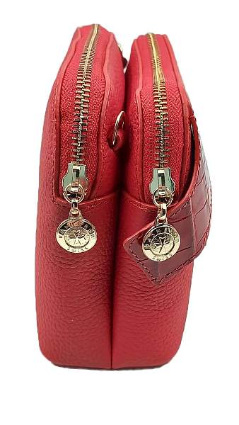 Сумка женская NARVIN 9814-Polo Red / Croco Vasheron, Артикул: 9814-Polo Red / Croco фото №1