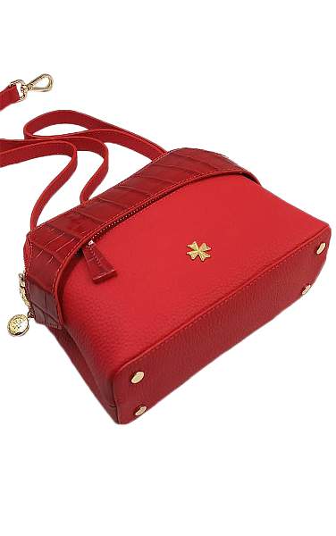 Сумка женская NARVIN 9814-Polo Red / Croco Vasheron, Артикул: 9814-Polo Red / Croco фото №1