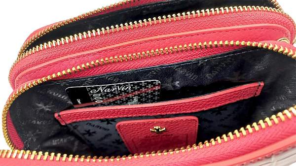 Сумка женская NARVIN 9814-Polo Red / Croco Vasheron, Артикул: 9814-Polo Red / Croco фото №1