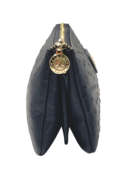 Сумка клатч NARVIN из натуральной кожи 9951-Ostrich Black Vasheron, Артикул: 9951-Ostrich Black фото №1