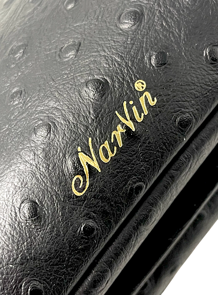 Сумка клатч NARVIN из натуральной кожи 9951-Ostrich Black Vasheron, Артикул: 9951-Ostrich Black фото №1