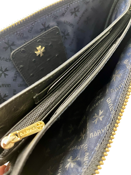 Сумка клатч NARVIN из натуральной кожи 9951-Ostrich Black Vasheron, Артикул: 9951-Ostrich Black фото №1