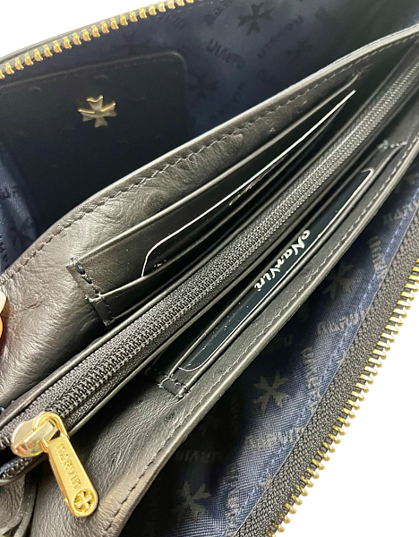 Сумка клатч NARVIN из натуральной кожи 9951-Ostrich Black Vasheron, Артикул: 9951-Ostrich Black фото №1