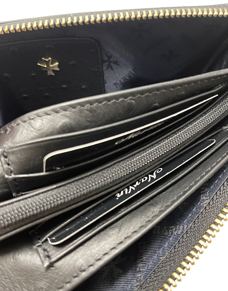 Сумка клатч NARVIN из натуральной кожи 9951-Ostrich Black Vasheron, Артикул: 9951-Ostrich Black фото №1