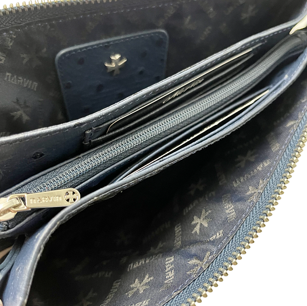 Сумка клатч NARVIN из натуральной кожи 9951-Ostrich D.Blue Vasheron, Артикул: 9951-Ostrich D.Blue фото №1