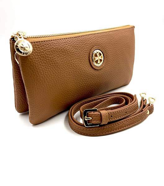 Сумка клатч NARVIN из натуральной кожи 9951-Polo Caramel Vasheron, Артикул: 9951-Polo Caramel фото №1