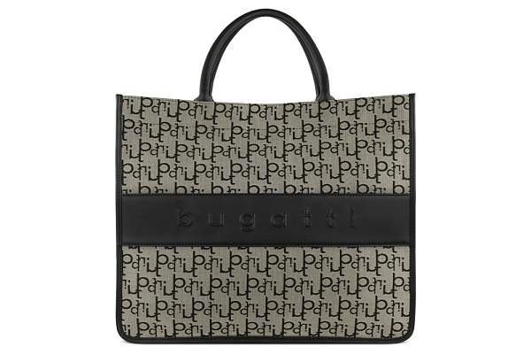 Сумка-тоут BUGATTI Elea, бежево-черный цвет, жаккард/воловья кожа/полиэстер 41 х 15 х 34,5 см 49435401 BUGATTI, Артикул: 49435401 фото №1