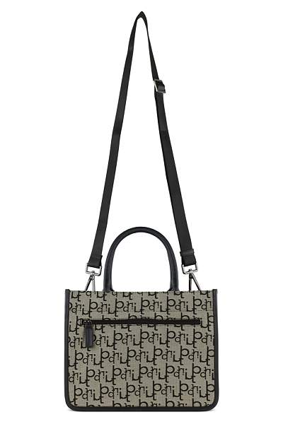 Сумка-тоут BUGATTI Elea, бежево-черный цвет, жаккард/воловья кожа/полиэстер, 30 х 13 х 22,5 см 49435301 BUGATTI, Артикул: 49435301 фото №1