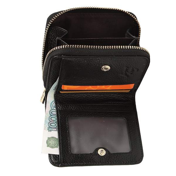 K-830-04 черный кошелек женский (кожа) Jane's Story Jane's Story, Артикул: K-830-04 черный фото №1