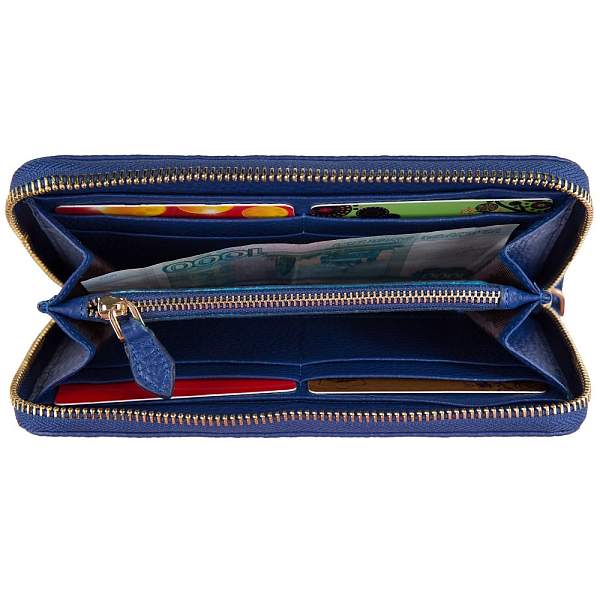 H-528-60 синий кошелек женский (кожа) Jane's Story Jane's Story, Артикул: H-528-60 синий фото №1