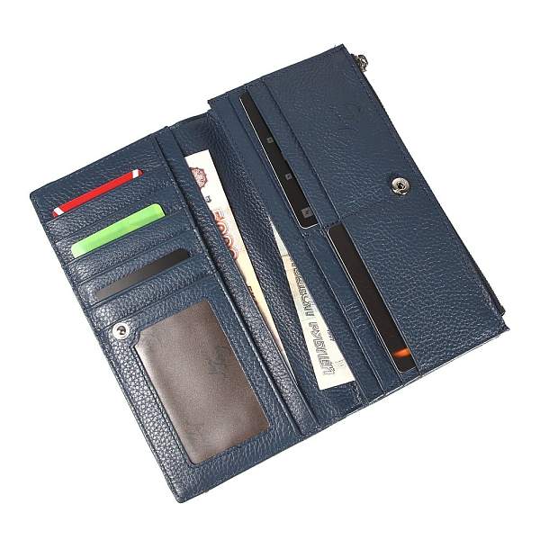 XH-8180-60 синий кошелек женский (кожа) Jane's Story Jane's Story, Артикул: XH-8180-60 фото №1