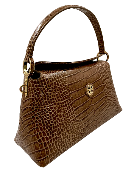 Сумка женская NARVIN из натуральной кожи 9806-Croco Cappuccino Vasheron, Артикул: 9806-Croco Cappuccino фото №1