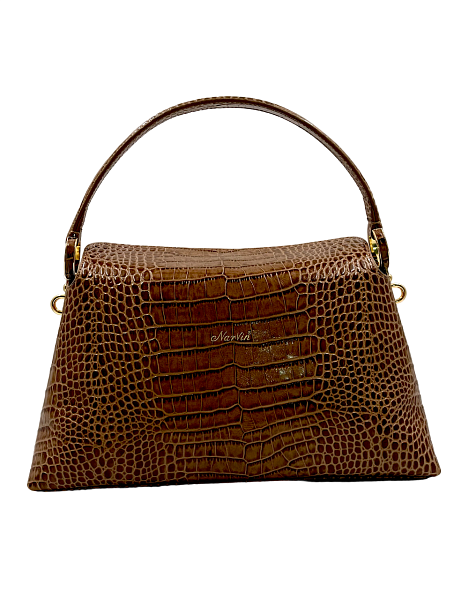 Сумка женская NARVIN из натуральной кожи 9806-Croco Cappuccino Vasheron, Артикул: 9806-Croco Cappuccino фото №1
