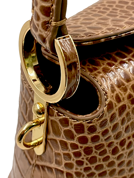 Сумка женская NARVIN из натуральной кожи 9806-Croco Cappuccino Vasheron, Артикул: 9806-Croco Cappuccino фото №1