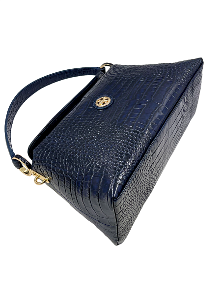 Сумка женская NARVIN из натуральной кожи 9806-Croco D.Blue Vasheron, Артикул: 9806-Croco D.Blue фото №1