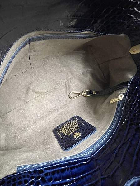 Сумка женская NARVIN из натуральной кожи 9806-Croco D.Blue Vasheron, Артикул: 9806-Croco D.Blue фото №1