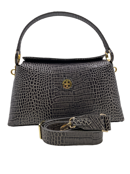 Сумка женская NARVIN из натуральной кожи 9806-Croco Grey Vasheron, Артикул: 9806-Croco Grey фото №1