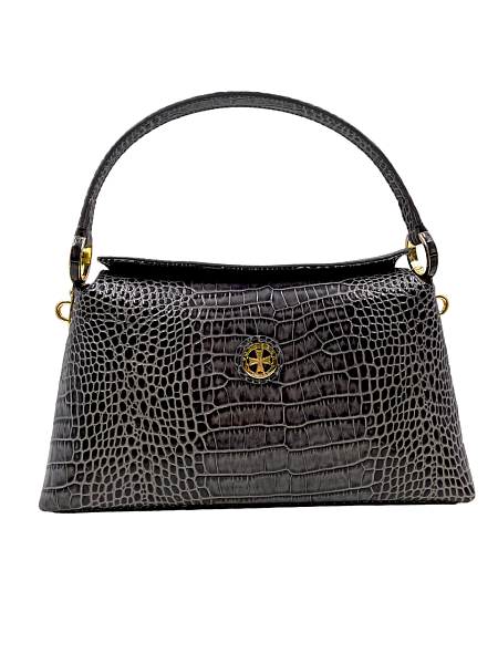 Сумка женская NARVIN из натуральной кожи 9806-Croco Grey Vasheron, Артикул: 9806-Croco Grey фото №1