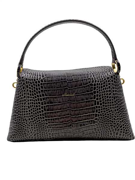 Сумка женская NARVIN из натуральной кожи 9806-Croco Grey Vasheron, Артикул: 9806-Croco Grey фото №1