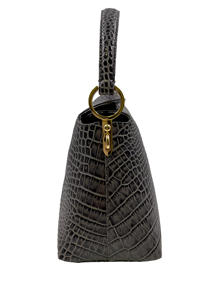 Сумка женская NARVIN из натуральной кожи 9806-Croco Grey Vasheron, Артикул: 9806-Croco Grey фото №1