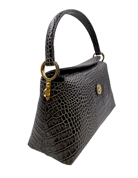 Сумка женская NARVIN из натуральной кожи 9806-Croco Grey Vasheron, Артикул: 9806-Croco Grey фото №1