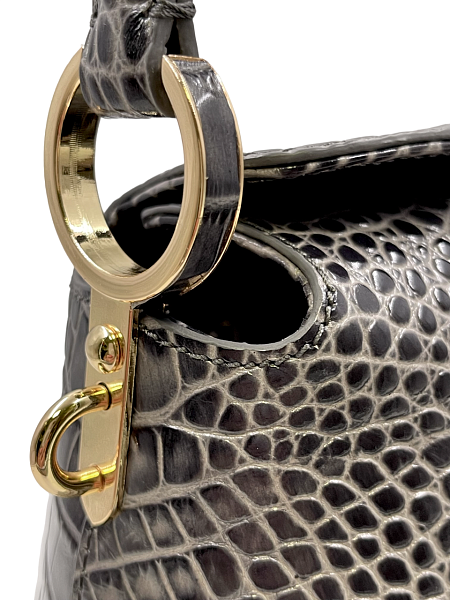 Сумка женская NARVIN из натуральной кожи 9806-Croco Grey Vasheron, Артикул: 9806-Croco Grey фото №1