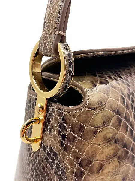Сумка женская NARVIN из натуральной кожи 9806-Piton Sand Vasheron, Артикул: 9806-Piton Sand фото №1