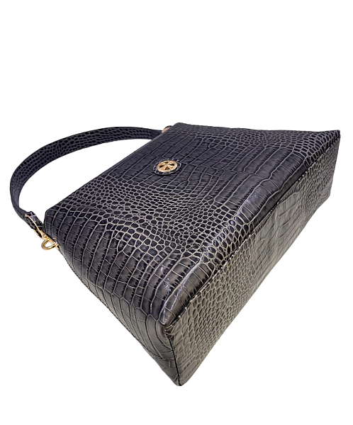 Сумка женская на плечо NARVIN из натуральной кожи 9807-Croco Grey Vasheron, Артикул: 9807-Croco Grey фото №1