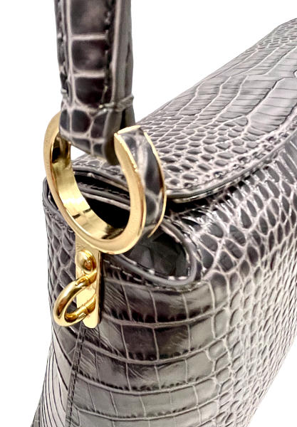 Сумка женская на плечо NARVIN из натуральной кожи 9807-Croco Grey Vasheron, Артикул: 9807-Croco Grey фото №1