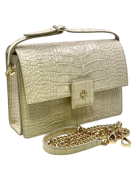 Сумка NARVIN из натуральной кожи на цепочке 9811-Croco Beige Vasheron, Артикул: 9811-Croco Beige фото №1