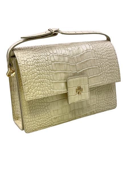 Сумка NARVIN из натуральной кожи на цепочке 9811-Croco Beige Vasheron, Артикул: 9811-Croco Beige фото №1