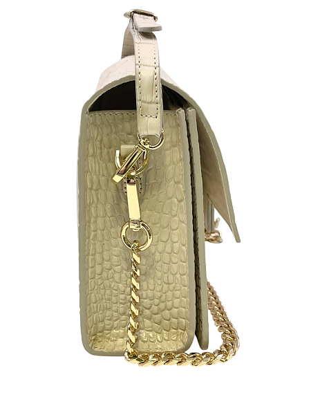 Сумка NARVIN из натуральной кожи на цепочке 9811-Croco Beige Vasheron, Артикул: 9811-Croco Beige фото №1