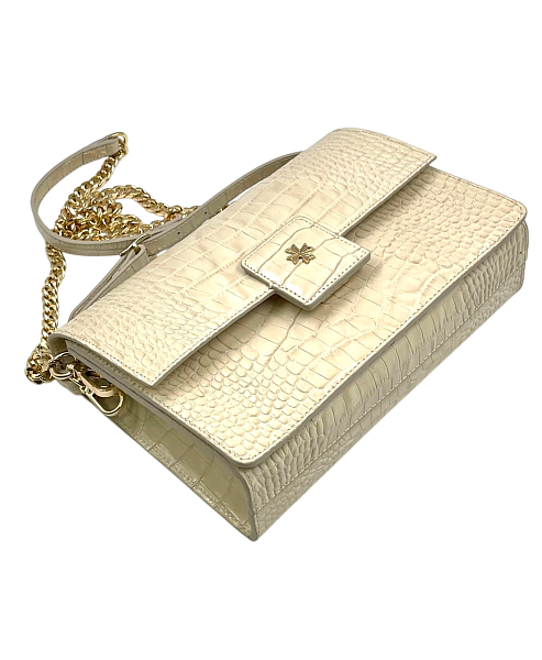 Сумка NARVIN из натуральной кожи на цепочке 9811-Croco Beige Vasheron, Артикул: 9811-Croco Beige фото №1