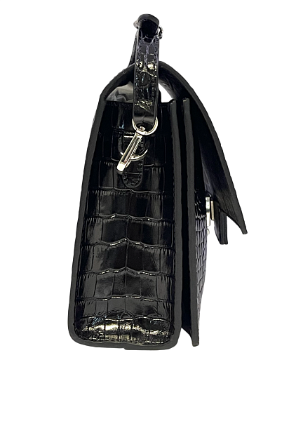 Сумка NARVIN из натуральной кожи на цепочке 9811-Croco Black Vasheron, Артикул: 9811-Croco Black фото №1