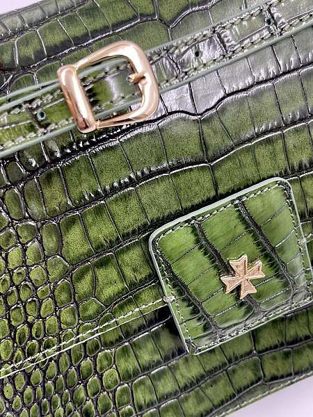 Сумка NARVIN из натуральной кожи на цепочке 9811-Croco Green Vasheron, Артикул: 9811-Croco Green фото №1