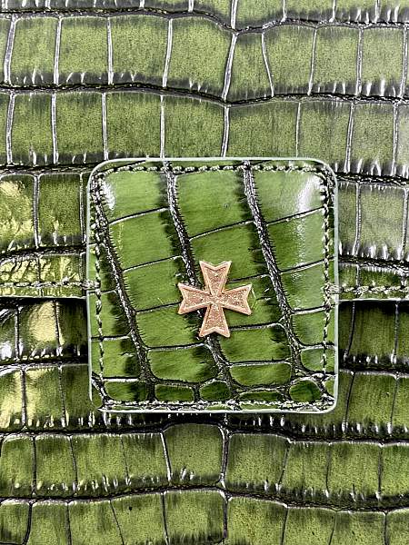 Сумка NARVIN из натуральной кожи на цепочке 9811-Croco Green Vasheron, Артикул: 9811-Croco Green фото №1