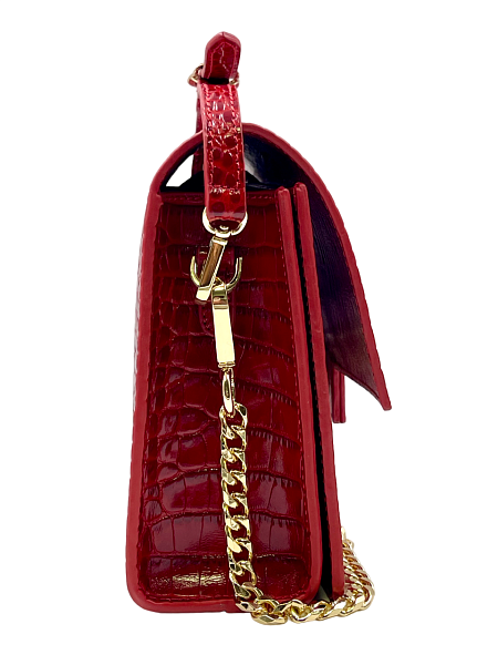 Сумка NARVIN из натуральной кожи на цепочке 9811-Croco Red Vasheron, Артикул: 9811-Croco Red фото №1