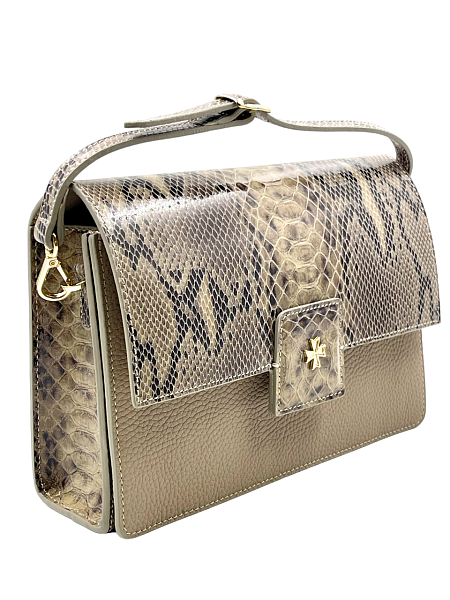 Сумка NARVIN из натуральной кожи на цепочке 9811-Piton Sand Vasheron, Артикул: 9811-Piton Sand фото №1