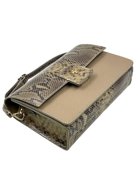 Сумка NARVIN из натуральной кожи на цепочке 9811-Piton Sand Vasheron, Артикул: 9811-Piton Sand фото №1