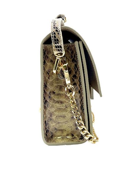 Сумка NARVIN из натуральной кожи на цепочке 9811-Piton Sand Vasheron, Артикул: 9811-Piton Sand фото №1