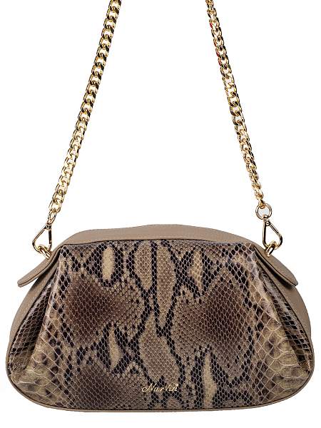 Сумка NARVIN маленькая из натуральной кожи 9812-Piton Sand Vasheron, Артикул: 9812-Piton Sand фото №1