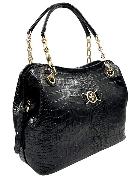 Сумка тоут из натуральной кожи 9815-Croco Black Vasheron, Артикул: 9815-Croco Black фото №1