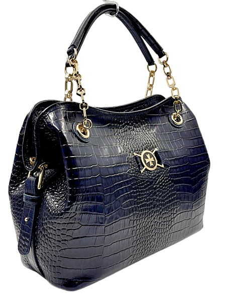 Сумка тоут из натуральной кожи 9815-Croco D.Blue Vasheron, Артикул: 9815-Croco D.Blue фото №1