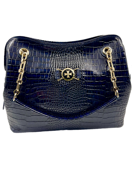 Сумка тоут из натуральной кожи 9815-Croco D.Blue Vasheron, Артикул: 9815-Croco D.Blue фото №1